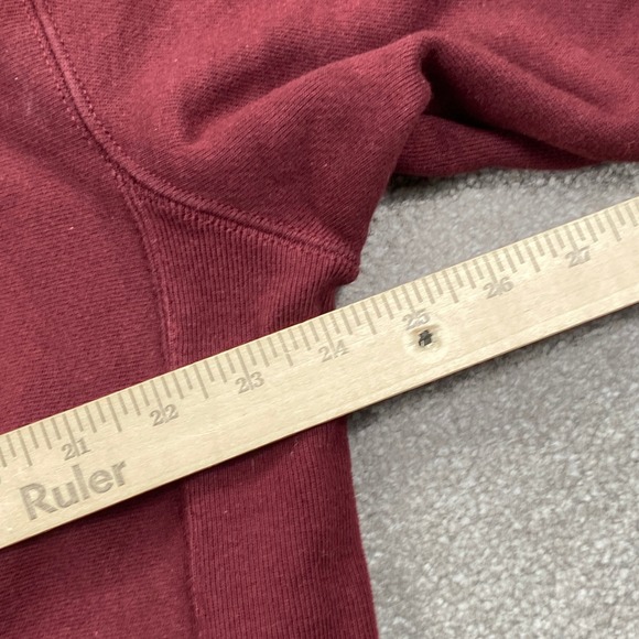 Champion Premium Reverse Weave Sweatshirt Maroon Burgundy Crewneck Mens Large L - Picture 5 of 9